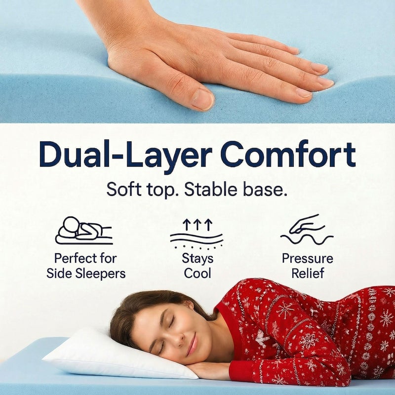 Hazli Matrix Comfort-Cell Memory Foam Camping Mattress Pad - Roll Up Mattress for Adults - Portable Cot Sleeping Pad for Camping - Floor Mat or Bed Roll for Car, SUV - Kids 64â€™â€™ x 26â€™â€™ x 3â€™â€™ - Blue - Image 2